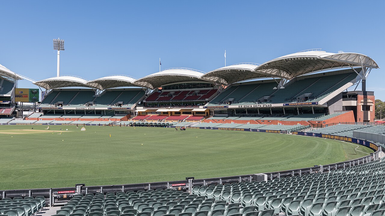  A view of the eastern stands of Adelaide Oval, named after cricket players